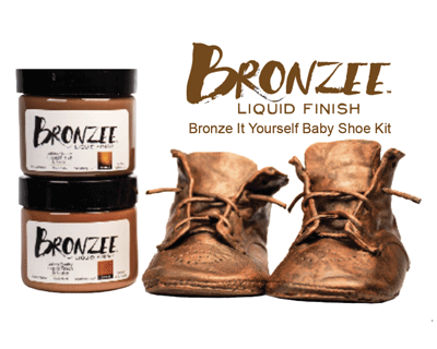 Bronzed Baby Shoes with Bronzee Rich Bronze and Bronzee Copper