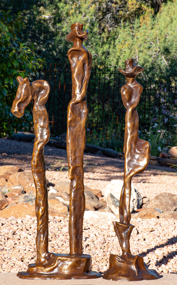 Slim, Shadow and the Bufalo Girl Bronze Sculpture